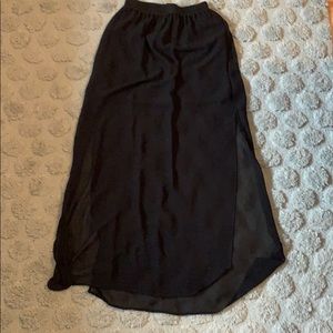 Black Mini-Skirt w/ Sheer Maxi Overlay